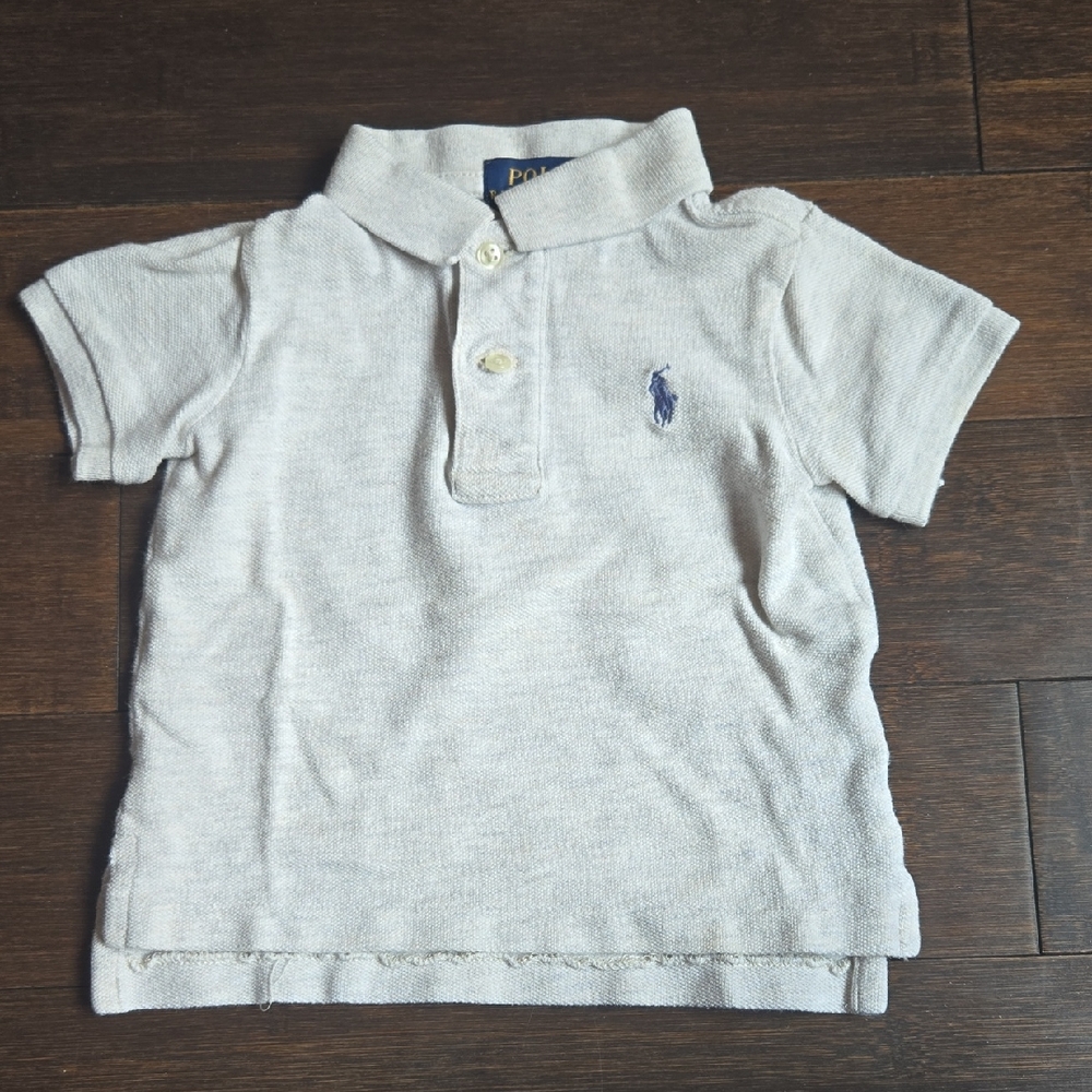 Ralph Lauren White Toddler Polo with Navy Pony Embroidery